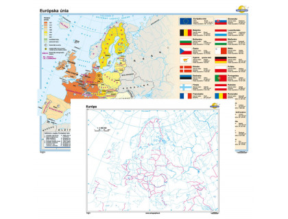 Európska únia + slepá mapa DUO 140x100cm