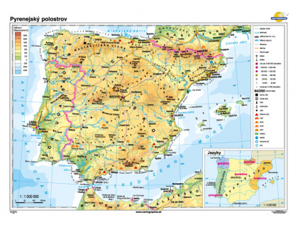 Pyrenejský polostrov mapa 140x100cm