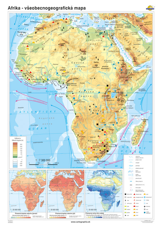 Afrika Všeobecnogeografická Mapa 100x140cm